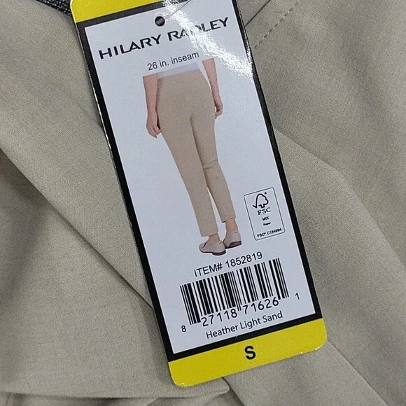 Hilary Radley Womens Pull On Ankle Pants with Pockets Small Size Light Sand - Picture 8 of 9